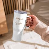 Jesus and Coffee Travel mug with a handle