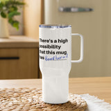 Beard hair coffee travel  mug with a handle