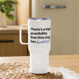 Beard hair coffee travel  mug with a handle