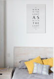 Walk in the light Bible Scripture on Canvas